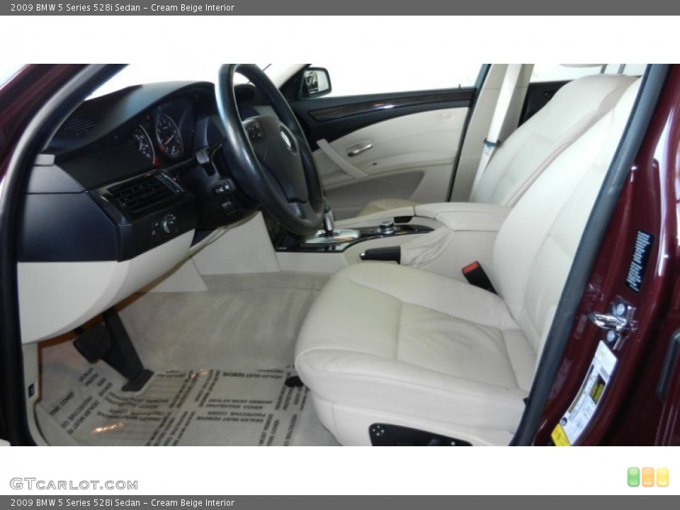 Cream Beige Interior Front Seat for the 2009 BMW 5 Series 528i Sedan #68424911