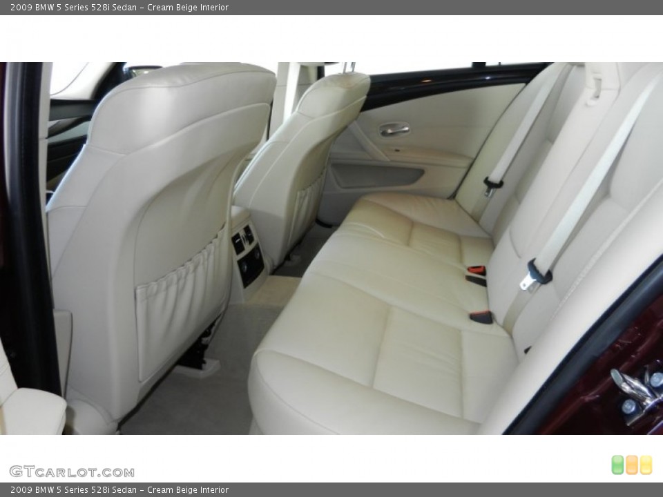 Cream Beige Interior Rear Seat for the 2009 BMW 5 Series 528i Sedan #68424929
