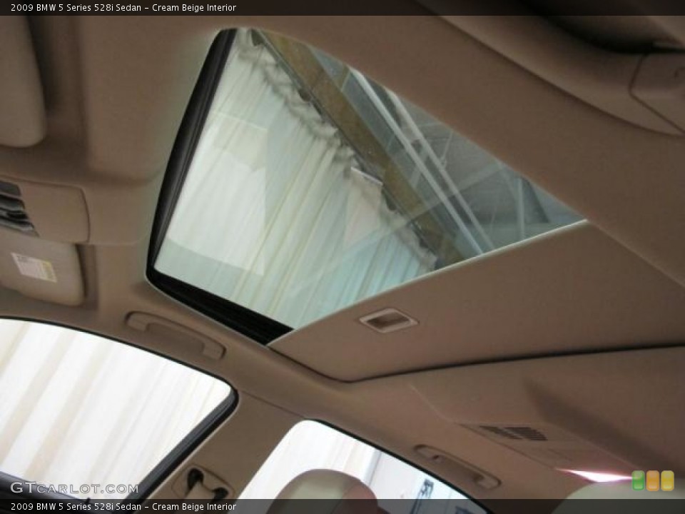 Cream Beige Interior Sunroof for the 2009 BMW 5 Series 528i Sedan #68425022