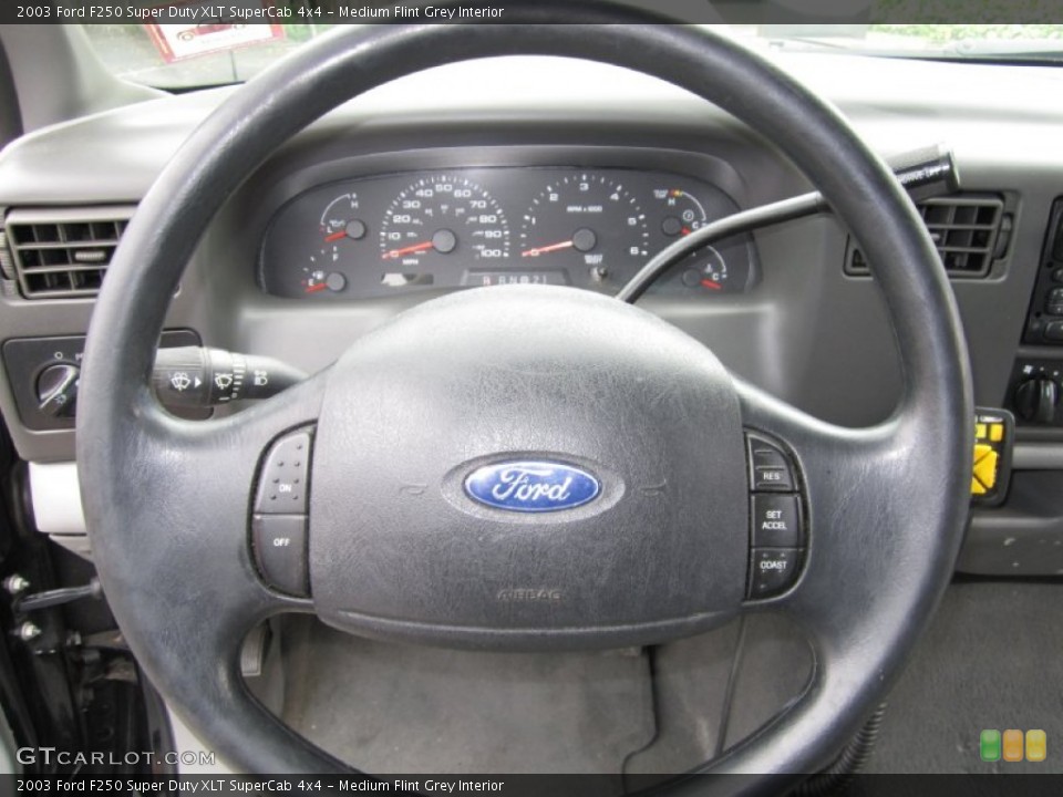 Medium Flint Grey Interior Steering Wheel for the 2003 Ford F250 Super Duty XLT SuperCab 4x4 #68427098