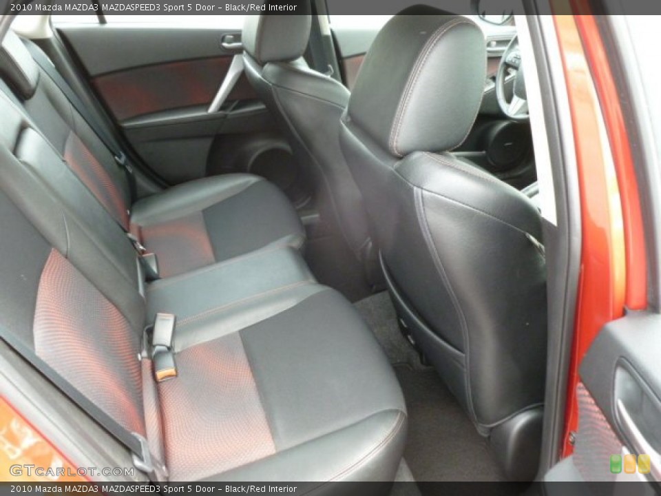 Black/Red Interior Rear Seat for the 2010 Mazda MAZDA3 MAZDASPEED3 Sport 5 Door #68435456