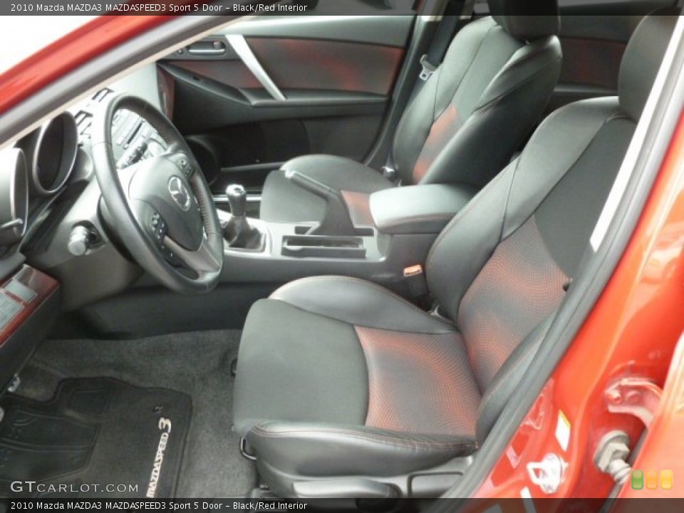 Black/Red Interior Front Seat for the 2010 Mazda MAZDA3 MAZDASPEED3 Sport 5 Door #68435474