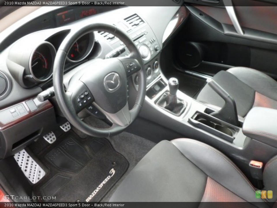 Black/Red Interior Prime Interior for the 2010 Mazda MAZDA3 MAZDASPEED3 Sport 5 Door #68435477