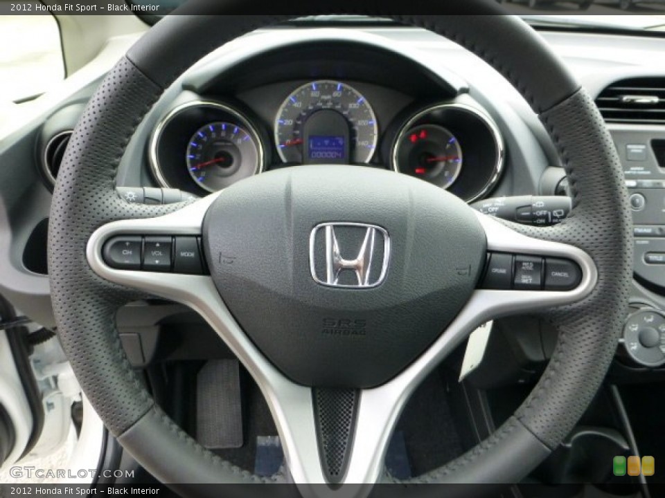 Black Interior Steering Wheel for the 2012 Honda Fit Sport #68443169