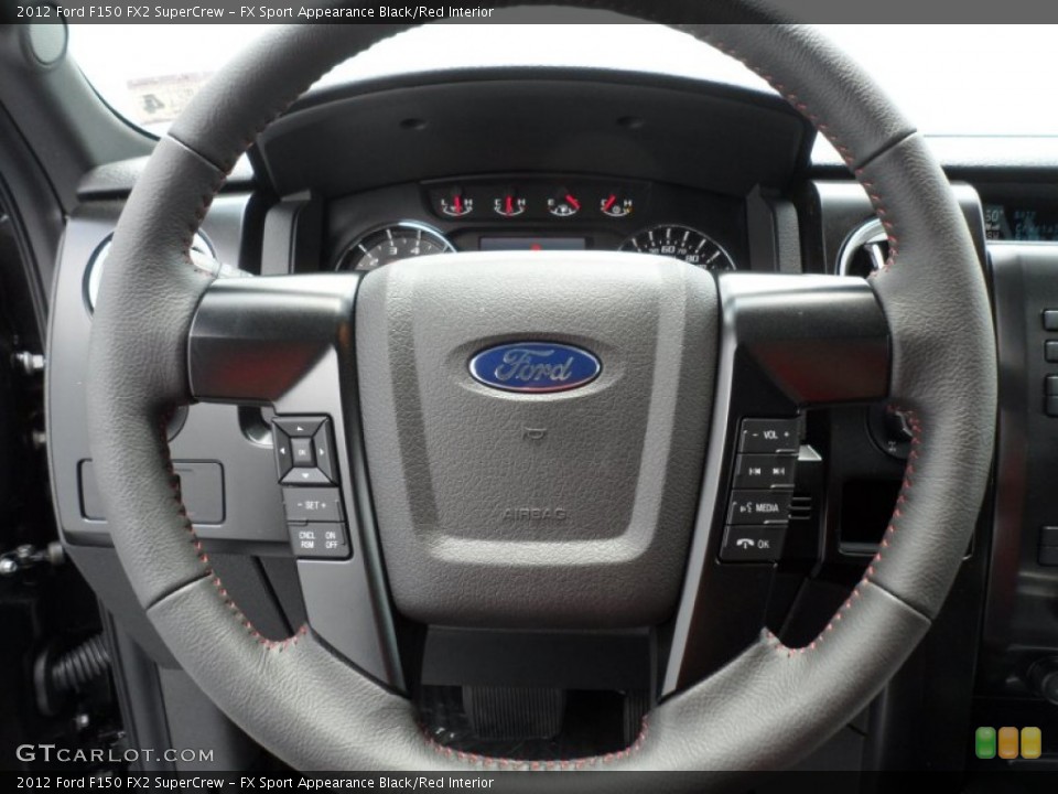 FX Sport Appearance Black/Red Interior Steering Wheel for the 2012 Ford F150 FX2 SuperCrew #68444608