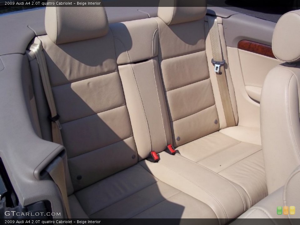 Beige Interior Rear Seat for the 2009 Audi A4 2.0T quattro Cabriolet #68445467