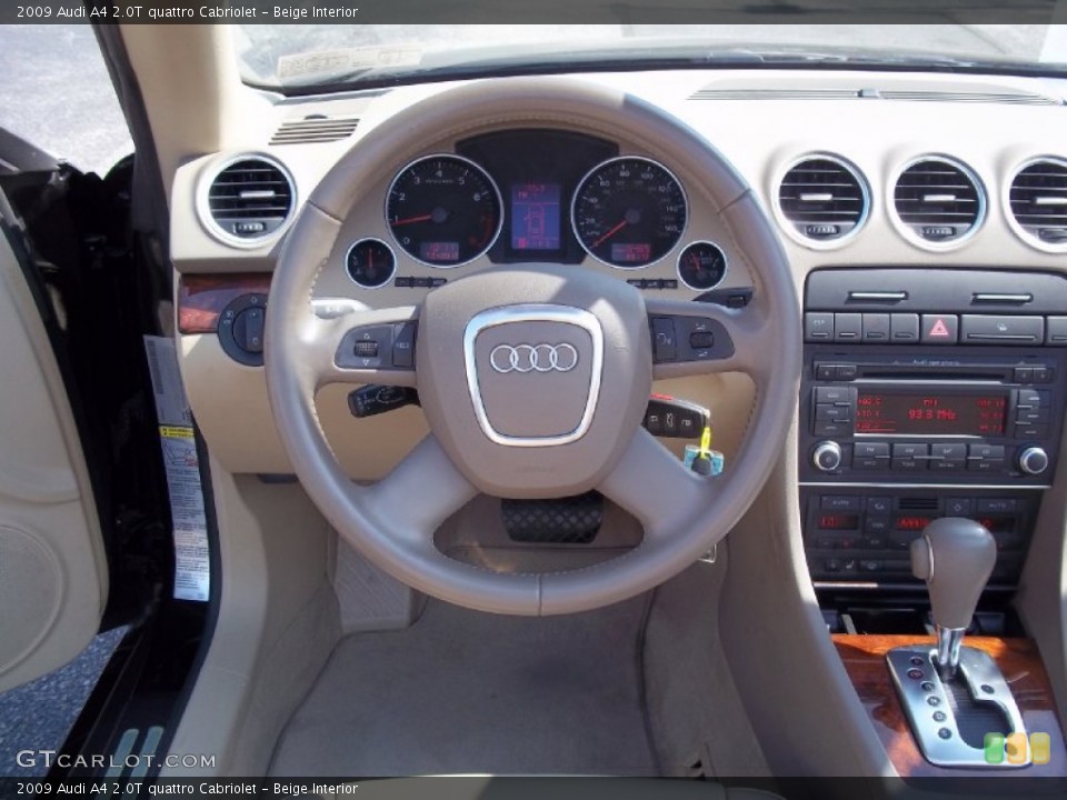 Beige Interior Steering Wheel for the 2009 Audi A4 2.0T quattro Cabriolet #68445494
