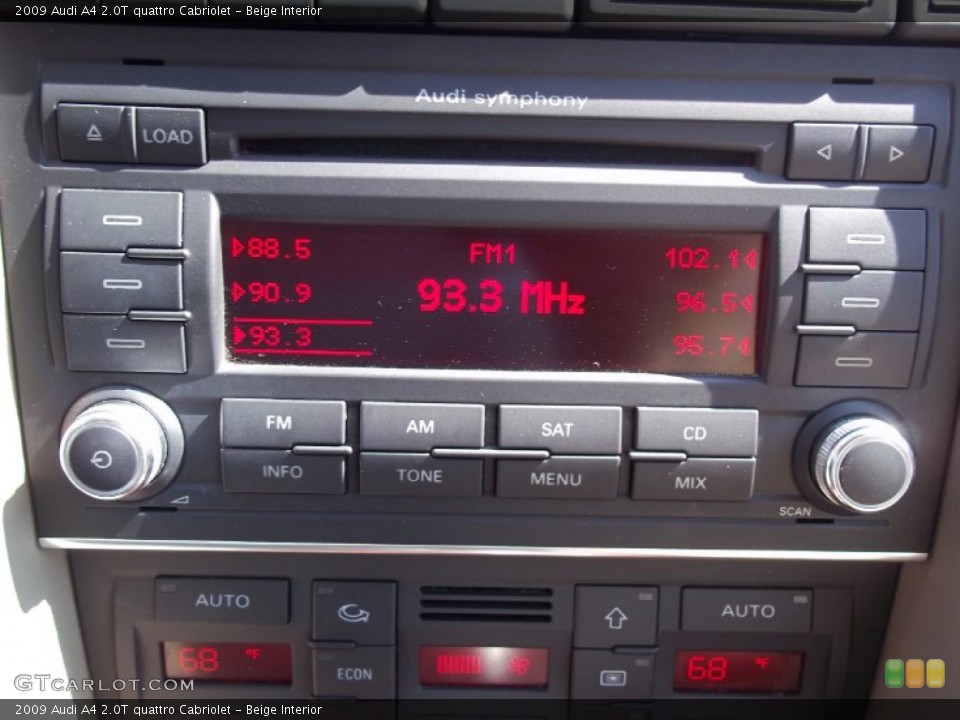 Beige Interior Audio System for the 2009 Audi A4 2.0T quattro Cabriolet #68445560