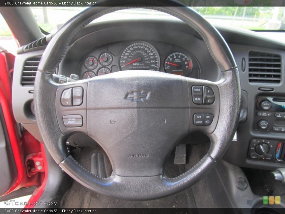 Ebony Black Interior Steering Wheel for the 2003 Chevrolet Monte Carlo SS #68450018