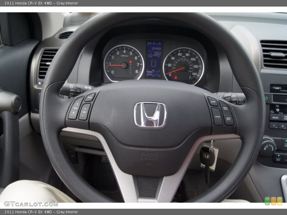 Gray Interior Steering Wheel for the 2011 Honda CR-V EX 4WD #68454578