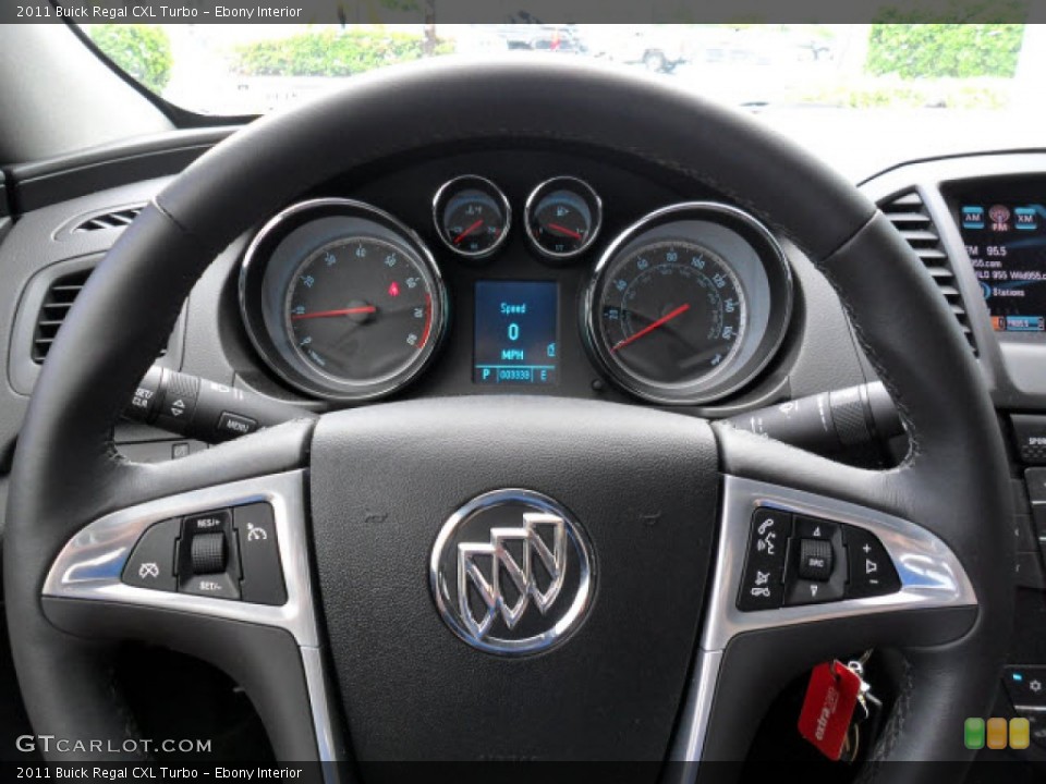 Ebony Interior Steering Wheel for the 2011 Buick Regal CXL Turbo #68455004