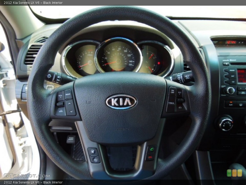 Black Interior Steering Wheel for the 2012 Kia Sorento LX V6 #68458091