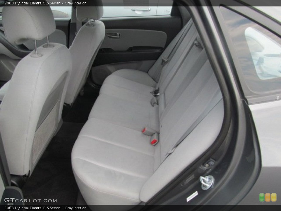 Gray Interior Rear Seat for the 2008 Hyundai Elantra GLS Sedan #68459086