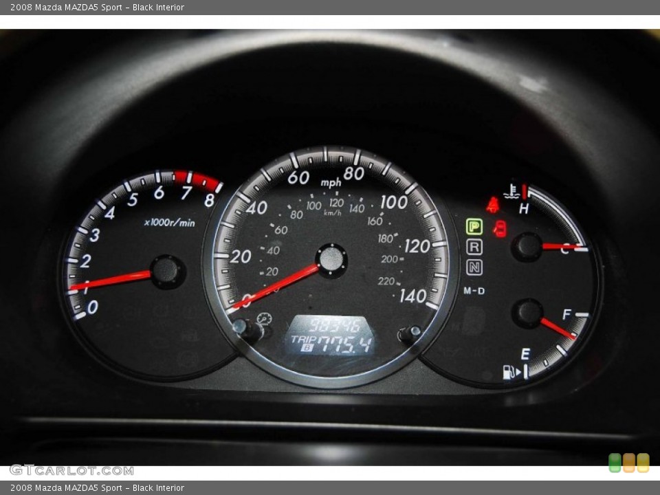 Black Interior Gauges for the 2008 Mazda MAZDA5 Sport #68461124