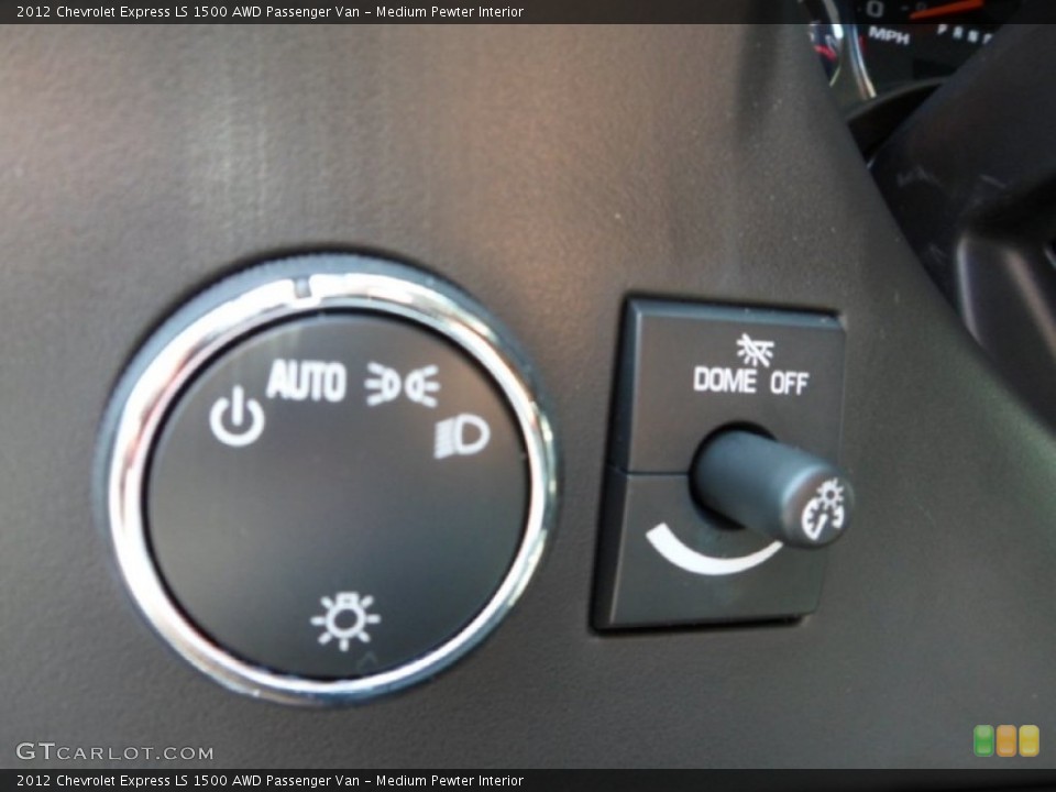 Medium Pewter Interior Controls for the 2012 Chevrolet Express LS 1500 AWD Passenger Van #68463736