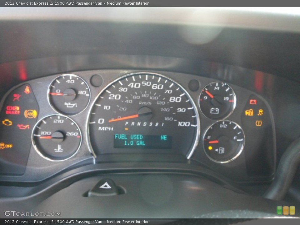 Medium Pewter Interior Gauges for the 2012 Chevrolet Express LS 1500 AWD Passenger Van #68463742