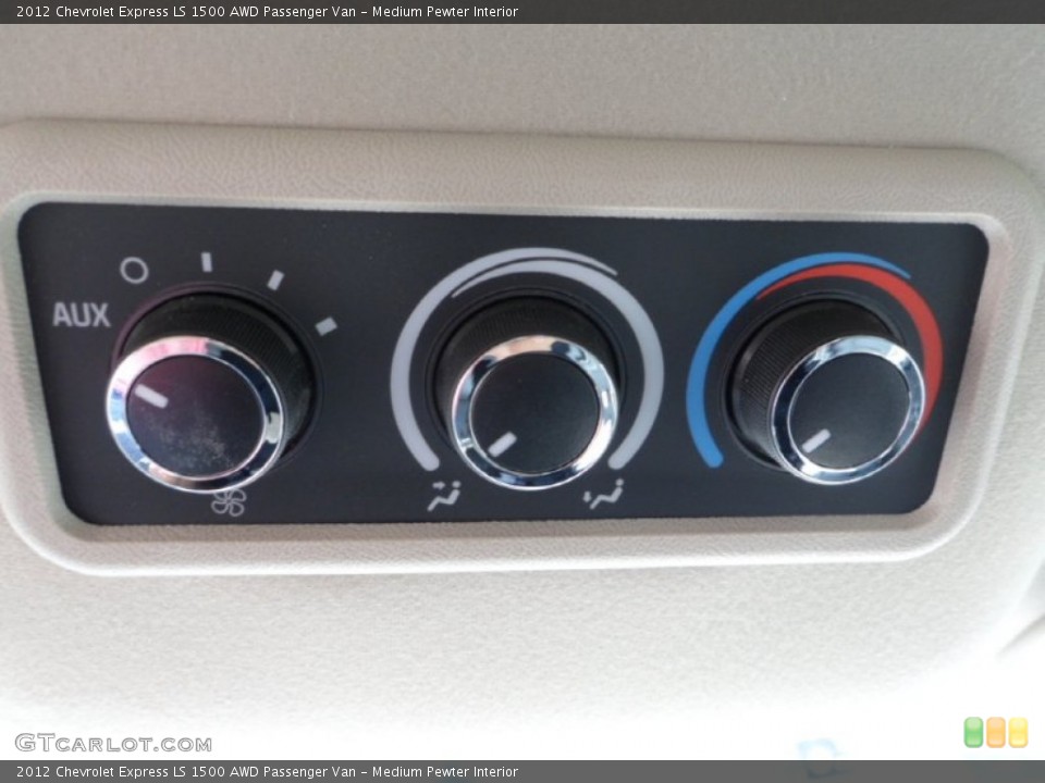 Medium Pewter Interior Controls for the 2012 Chevrolet Express LS 1500 AWD Passenger Van #68463757