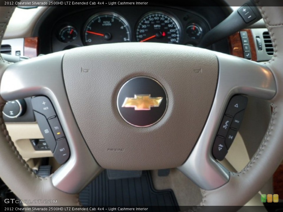 Light Cashmere Interior Controls for the 2012 Chevrolet Silverado 2500HD LTZ Extended Cab 4x4 #68463856