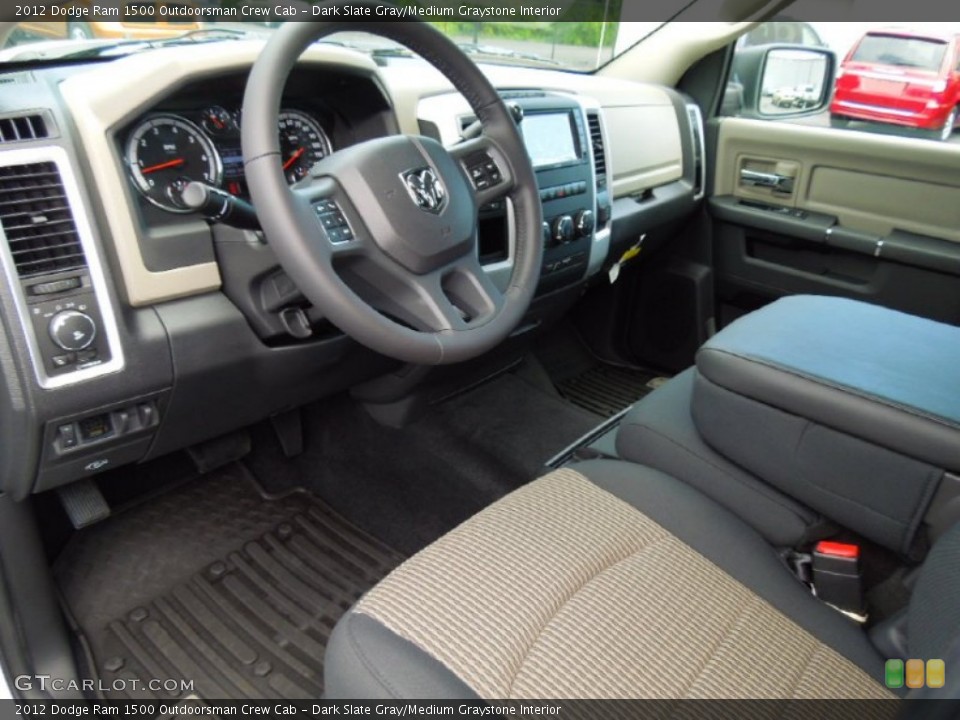 Dark Slate Gray/Medium Graystone Interior Photo for the 2012 Dodge Ram 1500 Outdoorsman Crew Cab #68464135
