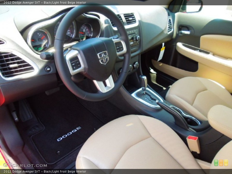 Black/Light Frost Beige Interior Prime Interior for the 2012 Dodge Avenger SXT #68464594