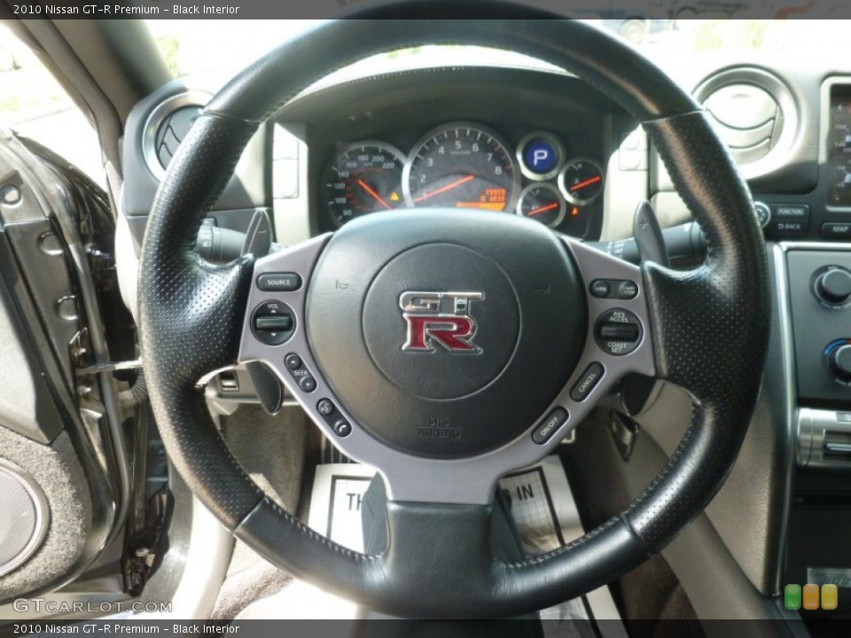 Black Interior Steering Wheel for the 2010 Nissan GT-R Premium #68467177