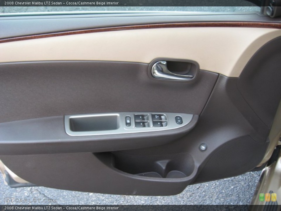 Cocoa/Cashmere Beige Interior Door Panel for the 2008 Chevrolet Malibu LTZ Sedan #68479318