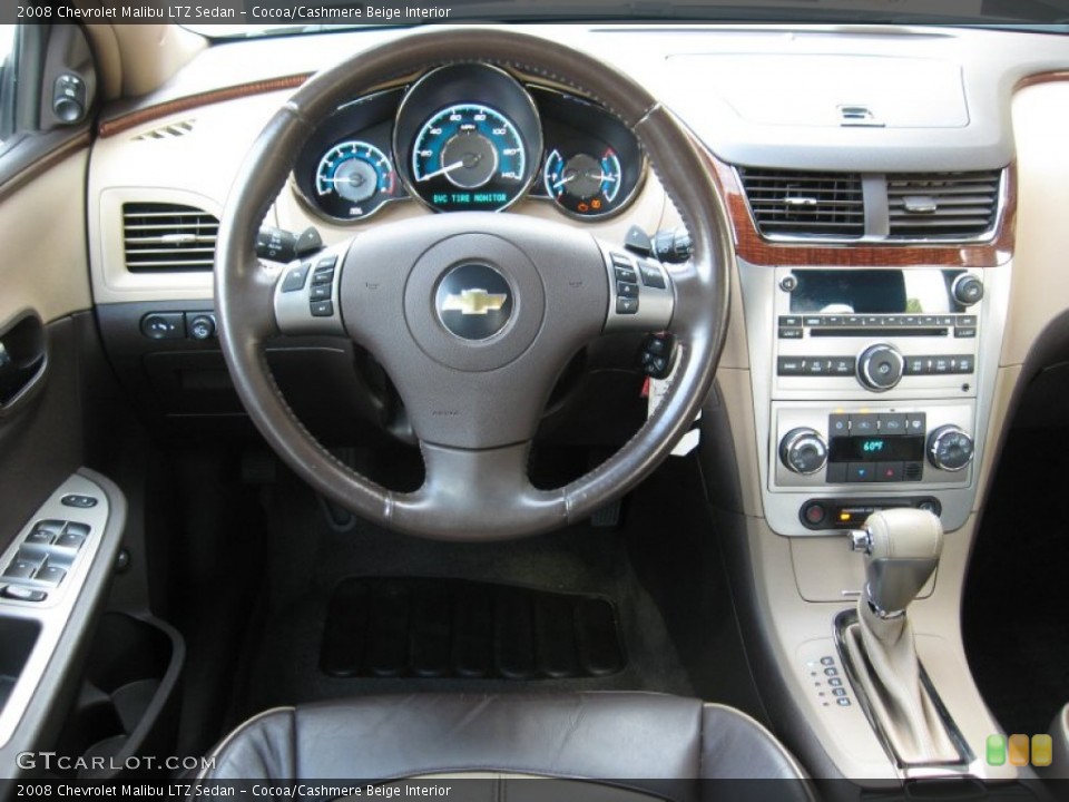 Cocoa/Cashmere Beige Interior Dashboard for the 2008 Chevrolet Malibu LTZ Sedan #68479378