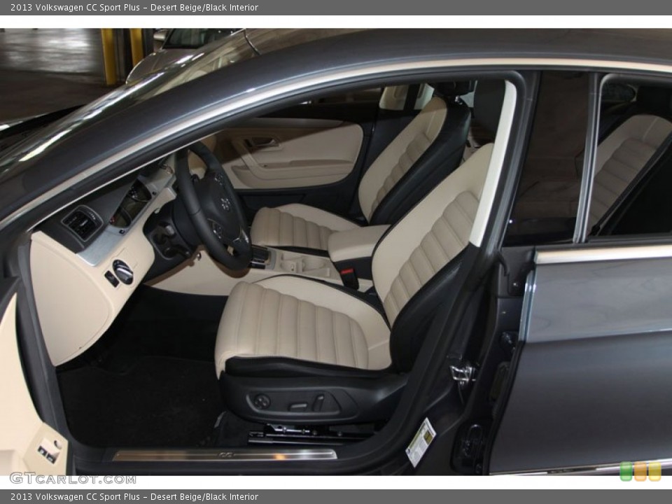Desert Beige/Black Interior Front Seat for the 2013 Volkswagen CC Sport Plus #68480281