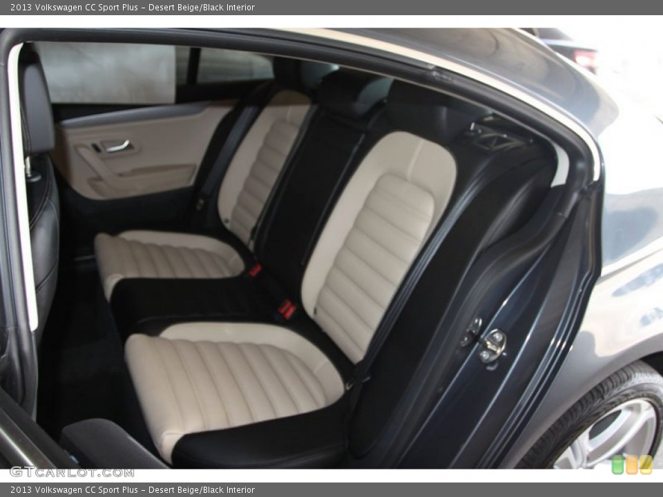 Desert Beige/Black Interior Rear Seat for the 2013 Volkswagen CC Sport Plus #68480302