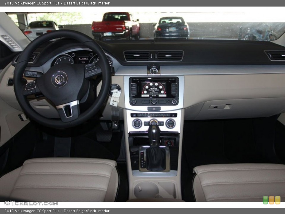 Desert Beige/Black Interior Dashboard for the 2013 Volkswagen CC Sport Plus #68480317