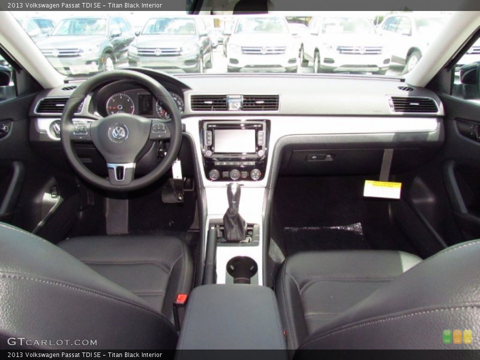 Titan Black Interior Dashboard for the 2013 Volkswagen Passat TDI SE #68484154