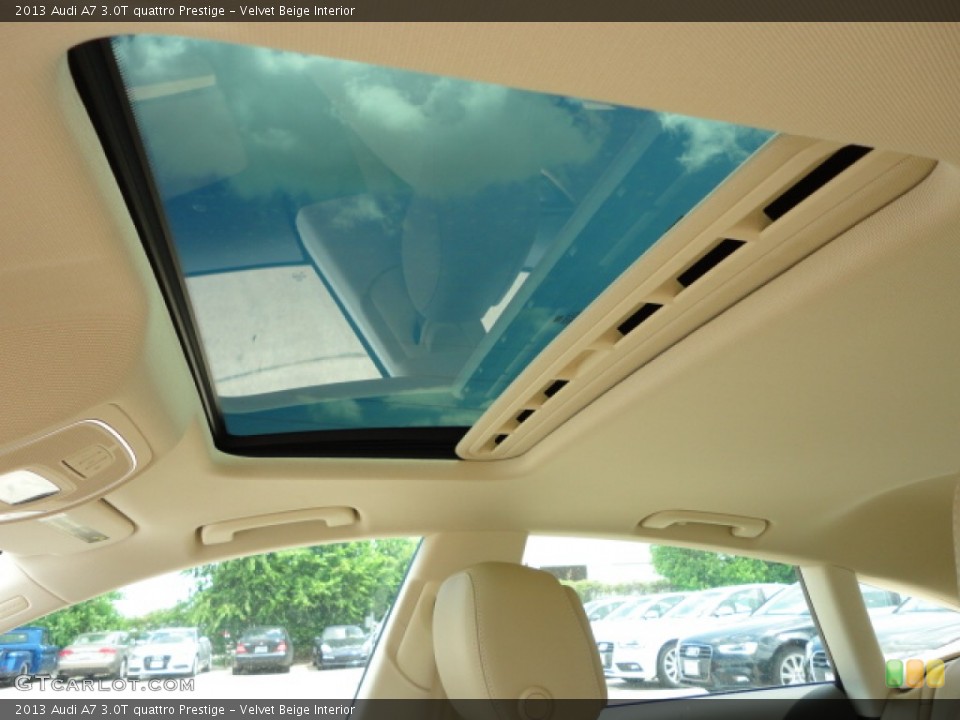 Velvet Beige Interior Sunroof for the 2013 Audi A7 3.0T quattro Prestige #68492164