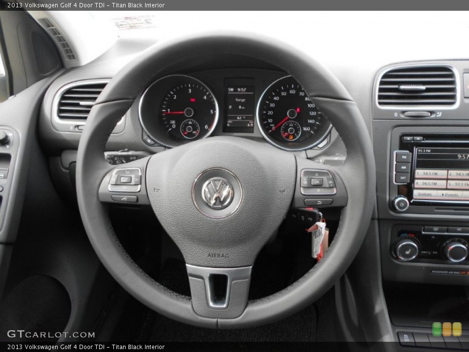Titan Black Interior Steering Wheel for the 2013 Volkswagen Golf 4 Door TDI #68494456