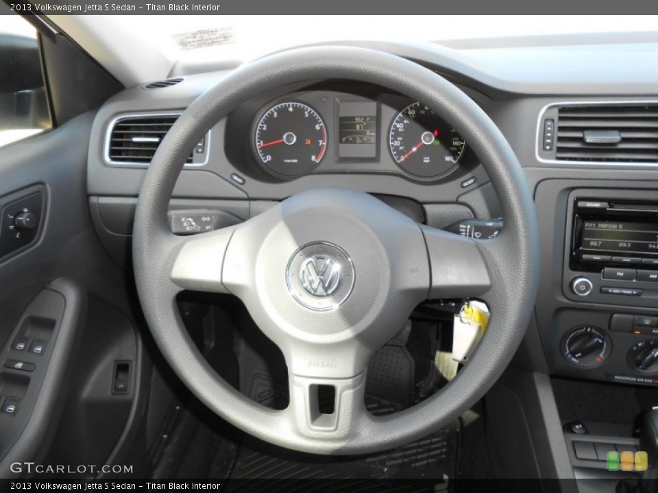 Titan Black Interior Steering Wheel for the 2013 Volkswagen Jetta S Sedan #68494878