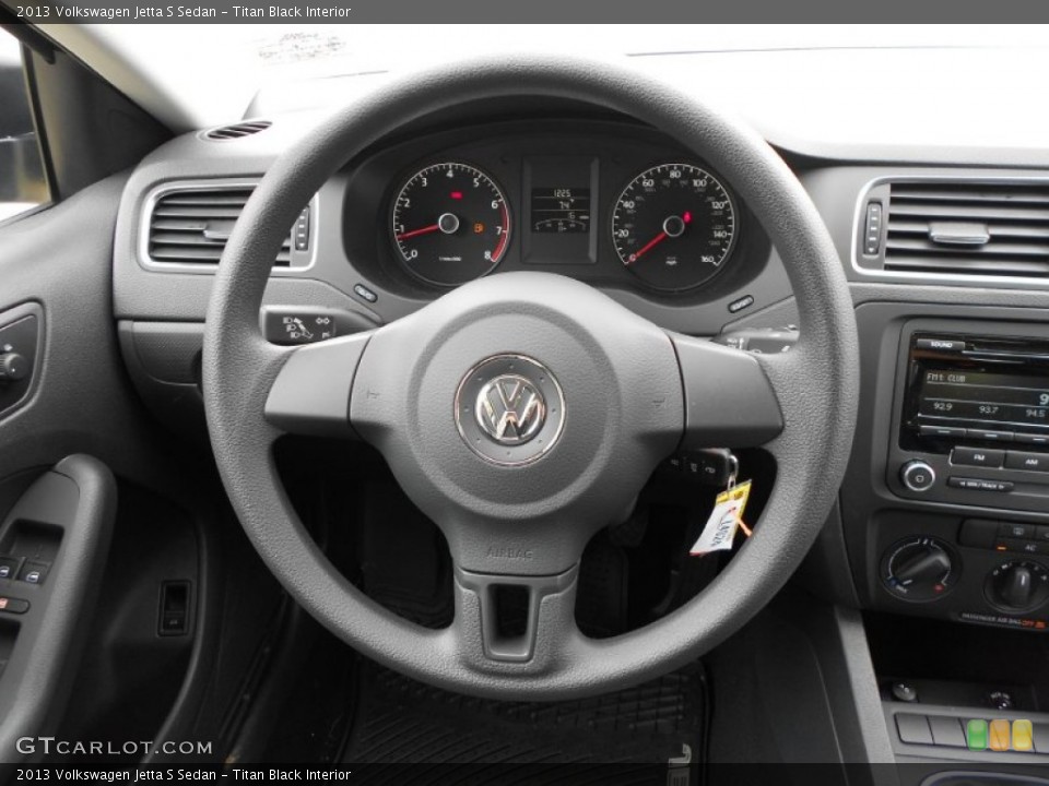 Titan Black Interior Steering Wheel for the 2013 Volkswagen Jetta S Sedan #68495146