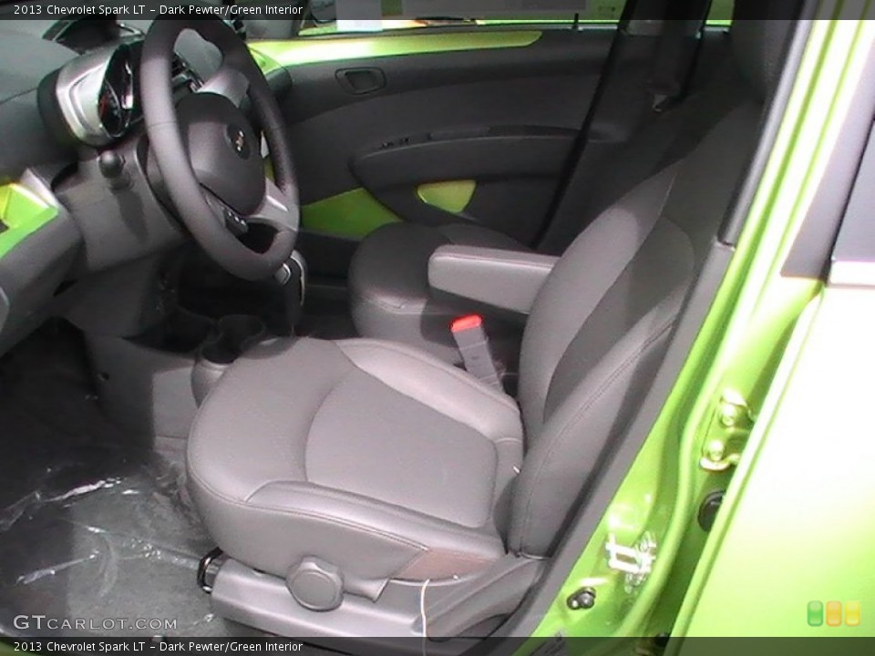 Dark Pewter/Green Interior Front Seat for the 2013 Chevrolet Spark LT #68499133