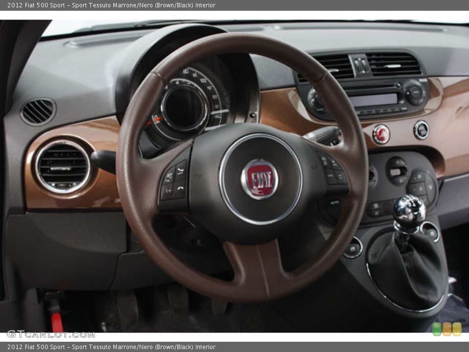 Sport Tessuto Marrone/Nero (Brown/Black) Interior Steering Wheel for the 2012 Fiat 500 Sport #68499520