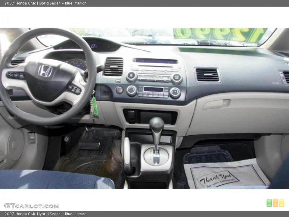 Blue Interior Dashboard for the 2007 Honda Civic Hybrid Sedan #68510815