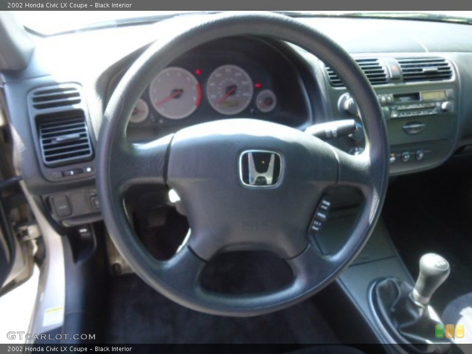 Black Interior Steering Wheel for the 2002 Honda Civic LX Coupe #68512574