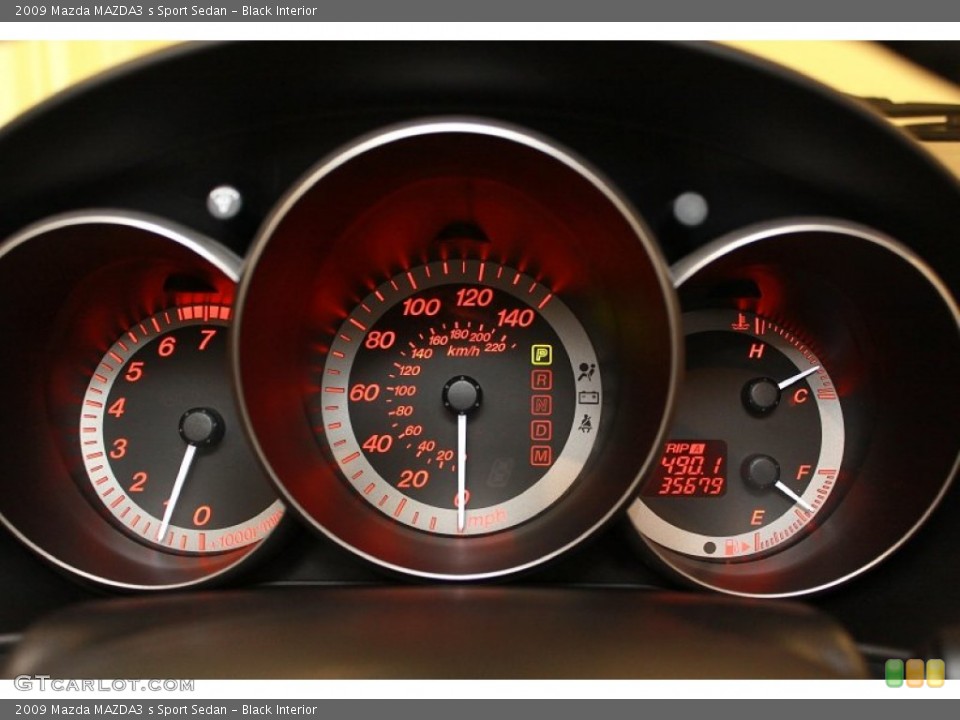 Black Interior Gauges for the 2009 Mazda MAZDA3 s Sport Sedan #68516179