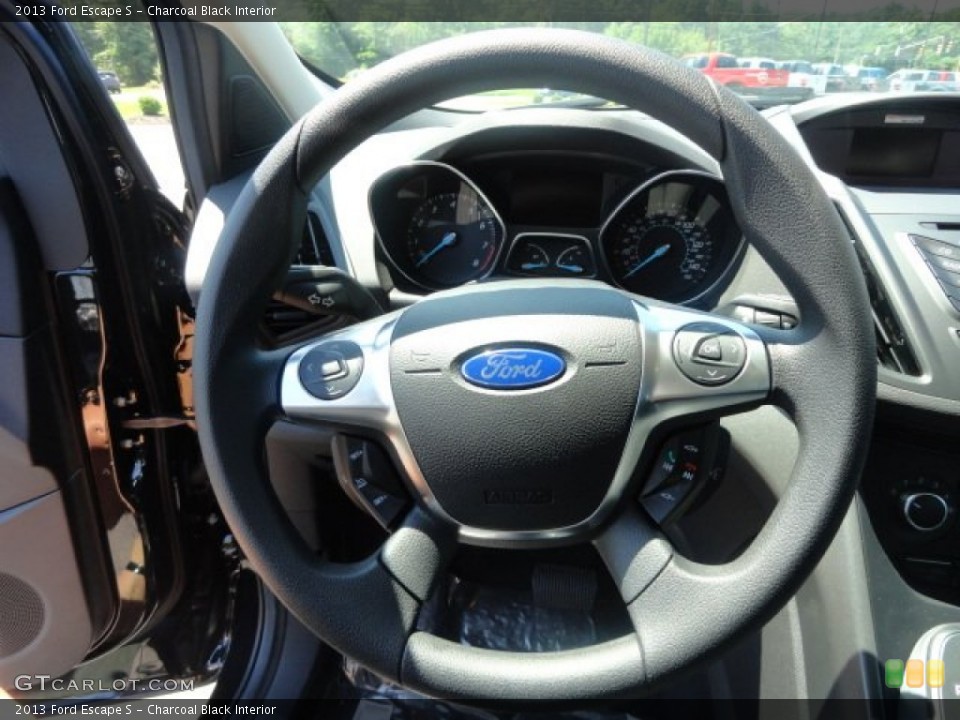 Charcoal Black Interior Steering Wheel for the 2013 Ford Escape S #68517478