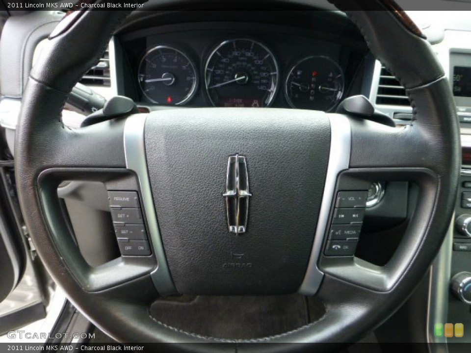 Charcoal Black Interior Steering Wheel for the 2011 Lincoln MKS AWD #68526847