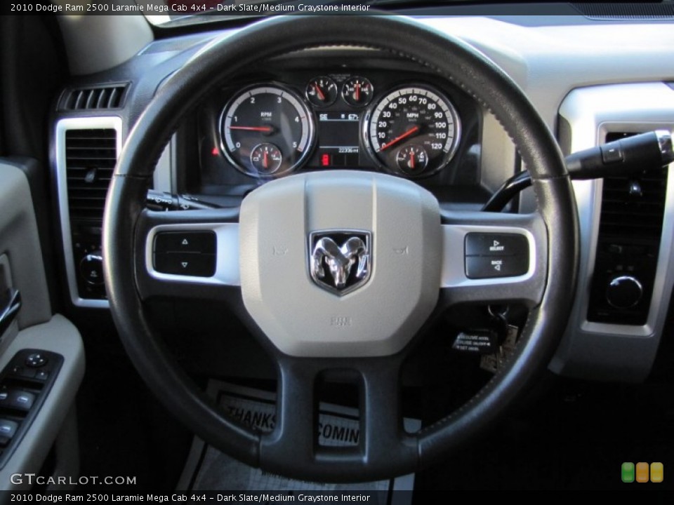 Dark Slate/Medium Graystone Interior Steering Wheel for the 2010 Dodge Ram 2500 Laramie Mega Cab 4x4 #68527924