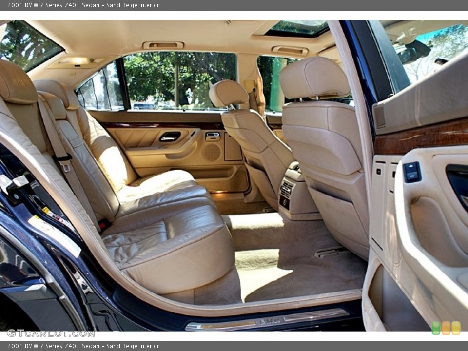 Sand Beige Interior Rear Seat for the 2001 BMW 7 Series 740iL Sedan #68528134