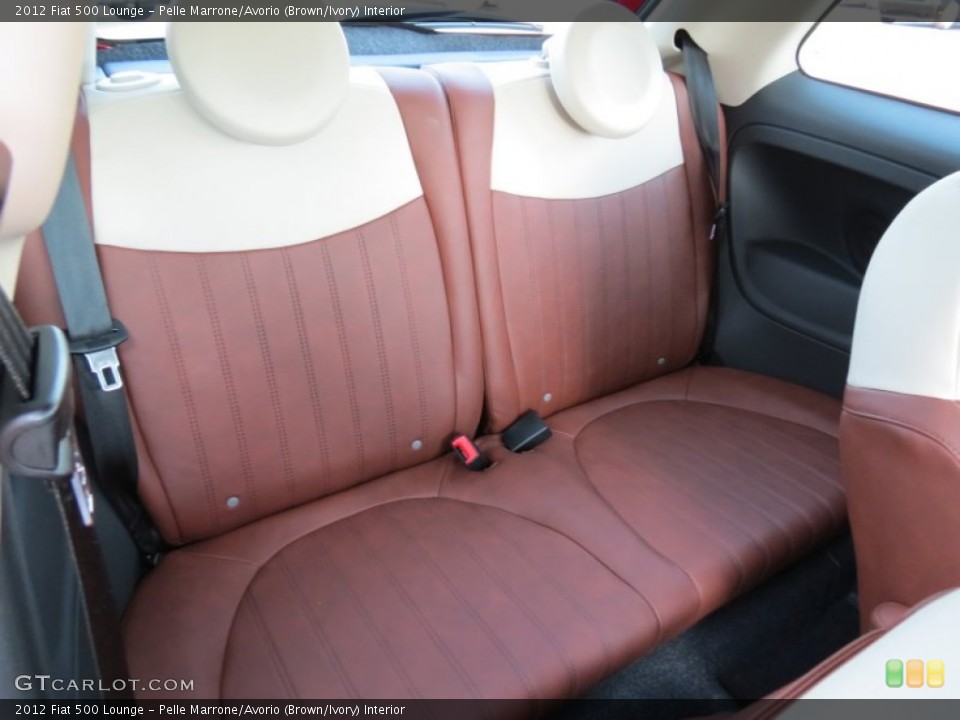 Pelle Marrone/Avorio (Brown/Ivory) Interior Rear Seat for the 2012 Fiat 500 Lounge #68528149