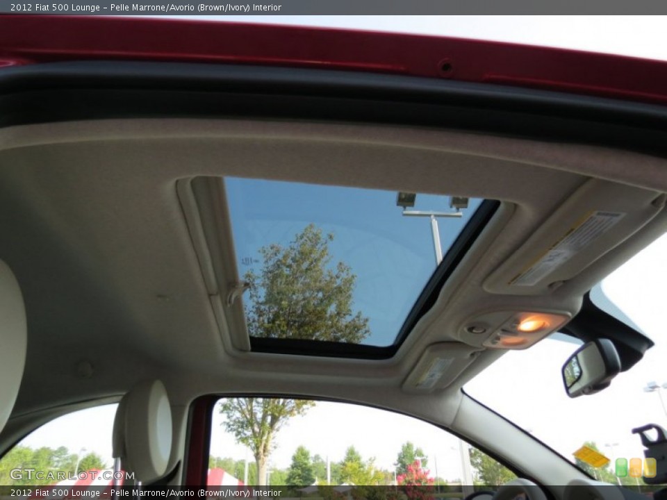 Pelle Marrone/Avorio (Brown/Ivory) Interior Sunroof for the 2012 Fiat 500 Lounge #68528158