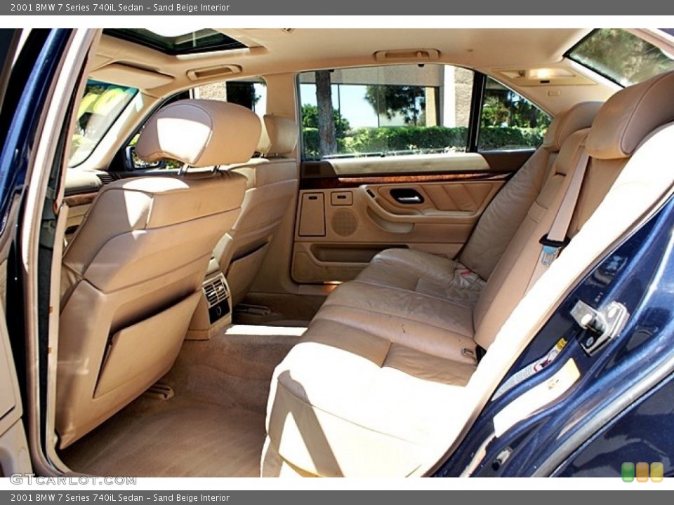 Sand Beige Interior Rear Seat for the 2001 BMW 7 Series 740iL Sedan #68528167