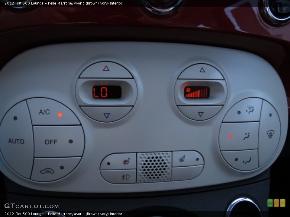 Pelle Marrone/Avorio (Brown/Ivory) Interior Controls for the 2012 Fiat 500 Lounge #68528245