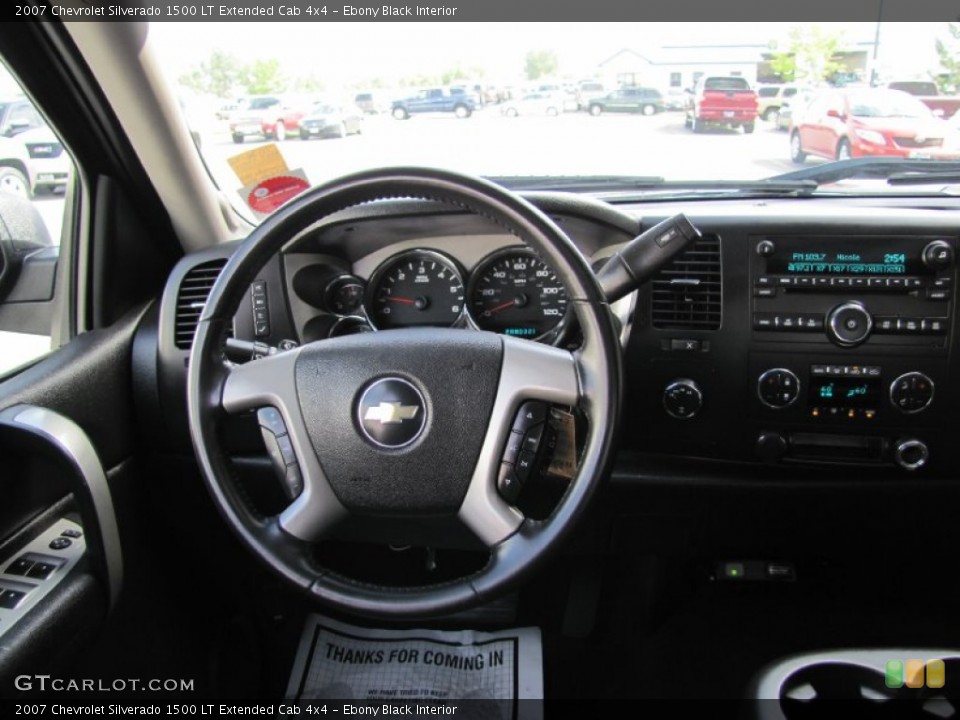 Ebony Black Interior Dashboard for the 2007 Chevrolet Silverado 1500 LT Extended Cab 4x4 #68528251