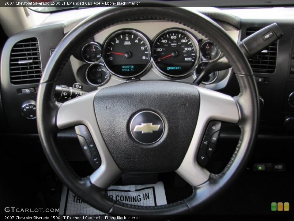 Ebony Black Interior Steering Wheel for the 2007 Chevrolet Silverado 1500 LT Extended Cab 4x4 #68528269